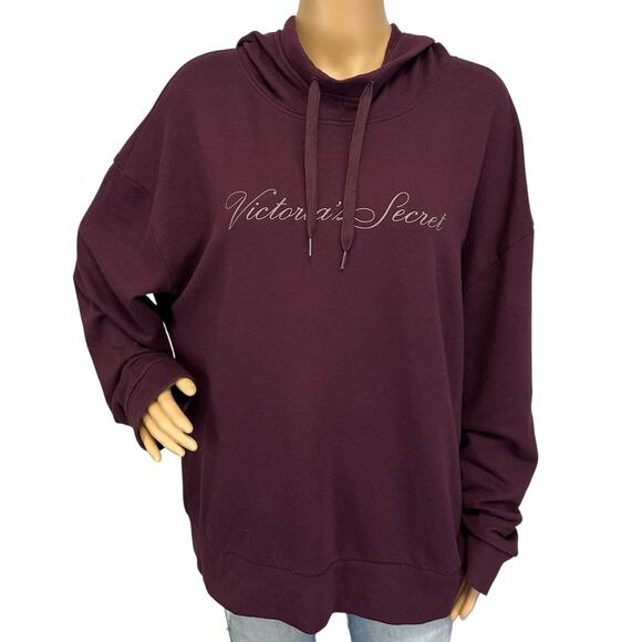 Victoria's Secret Hoodie Purple Pullover Logo Size XL - Picture 4 of 13
